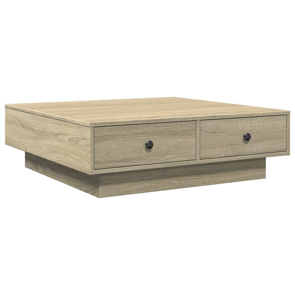 Salontafel 90x90x28 cm spaanplaat sonoma eikenkleurig is nu te koop bij PeponiXL, paradijselijk wonen!