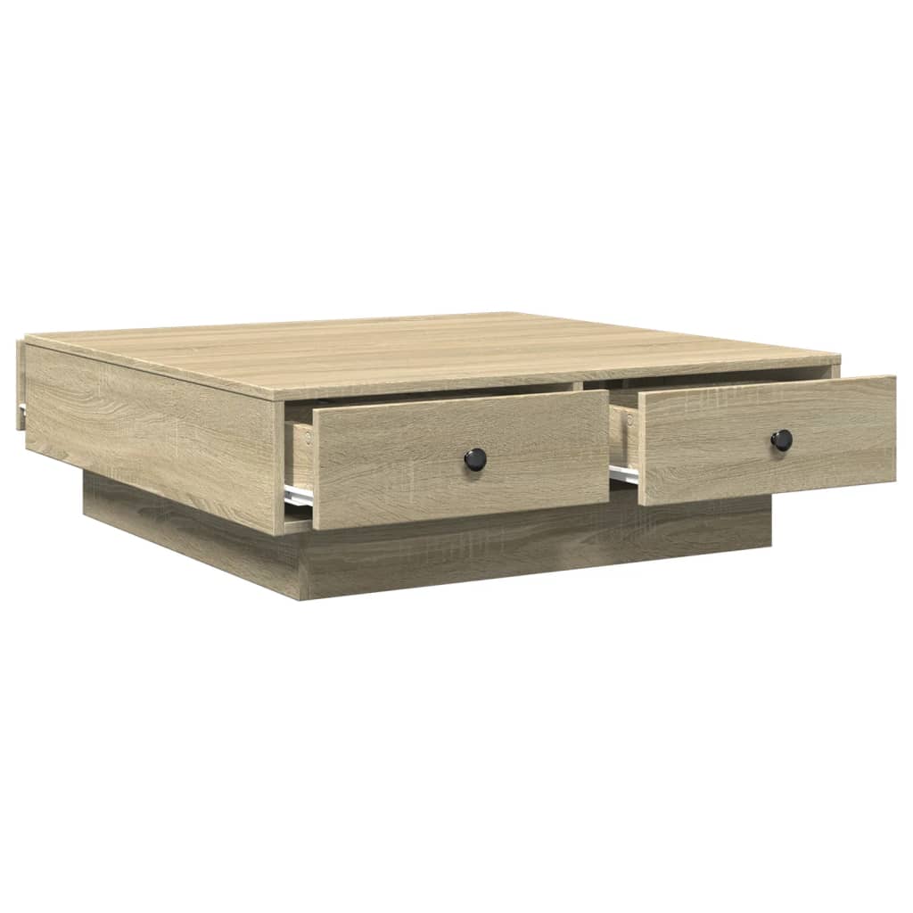 Salontafel 90x90x28 cm spaanplaat sonoma eikenkleurig is nu te koop bij PeponiXL, paradijselijk wonen!