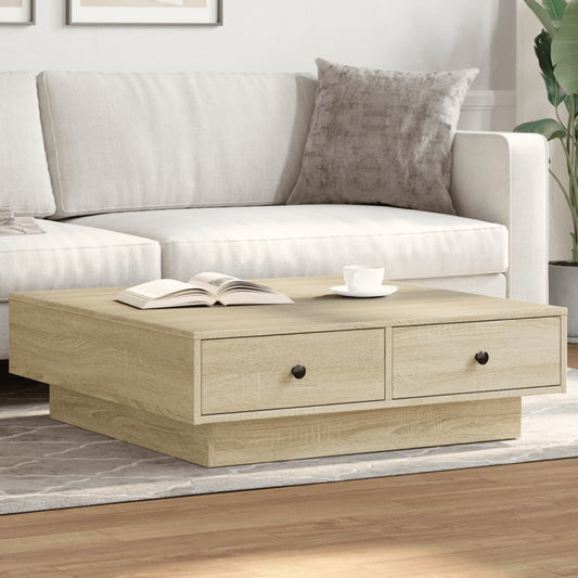 Salontafel 90x90x28 cm spaanplaat sonoma eikenkleurig is nu te koop bij PeponiXL, paradijselijk wonen!