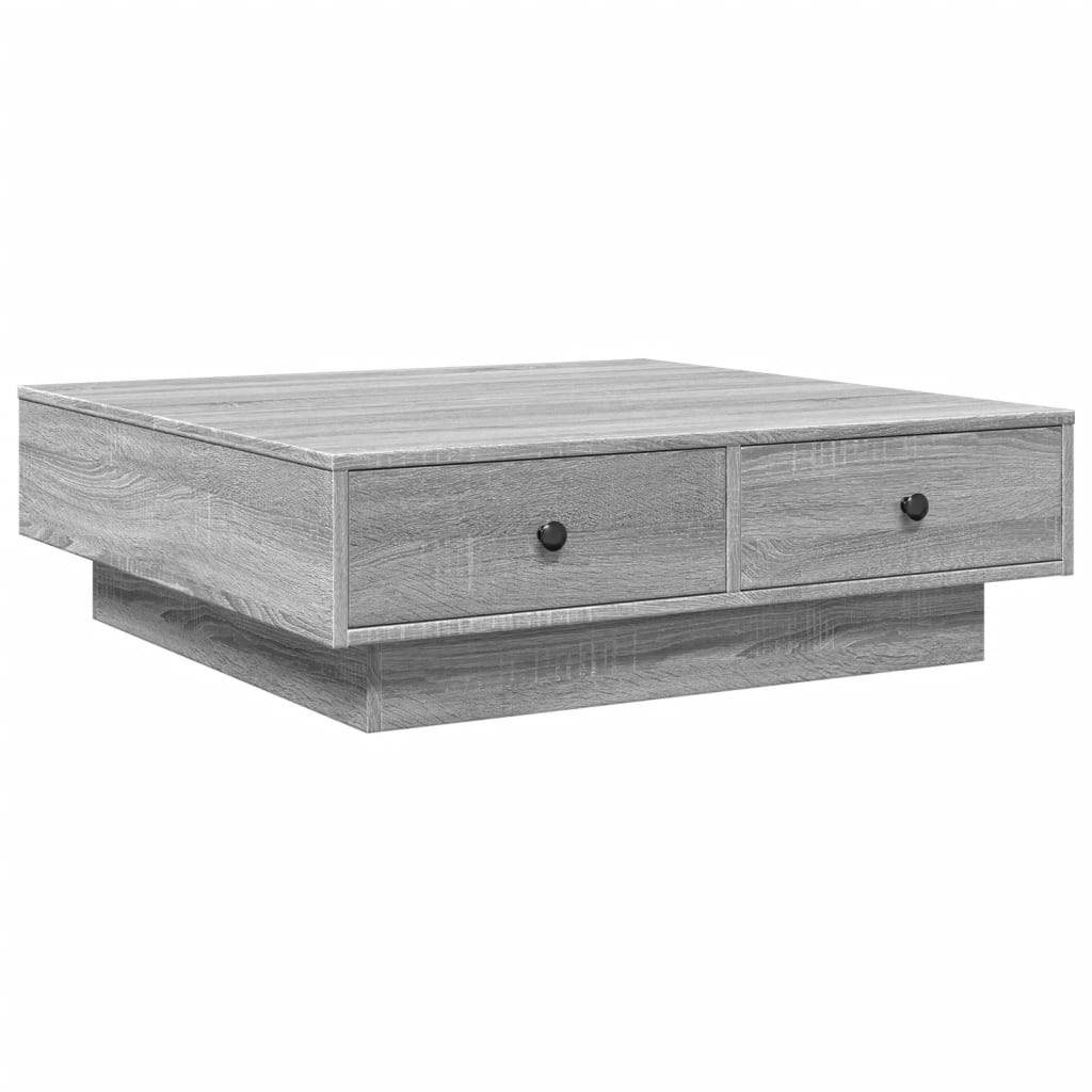 Salontafel 90x90x28 cm bewerkt hout grijs sonoma eikenkleurig is nu te koop bij PeponiXL, paradijselijk wonen!