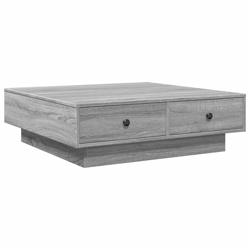 Salontafel 90x90x28 cm bewerkt hout grijs sonoma eikenkleurig is nu te koop bij PeponiXL, paradijselijk wonen!