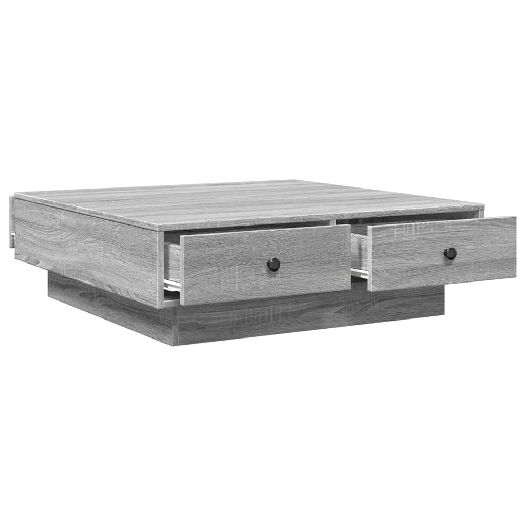 Salontafel 90x90x28 cm bewerkt hout grijs sonoma eikenkleurig is nu te koop bij PeponiXL, paradijselijk wonen!