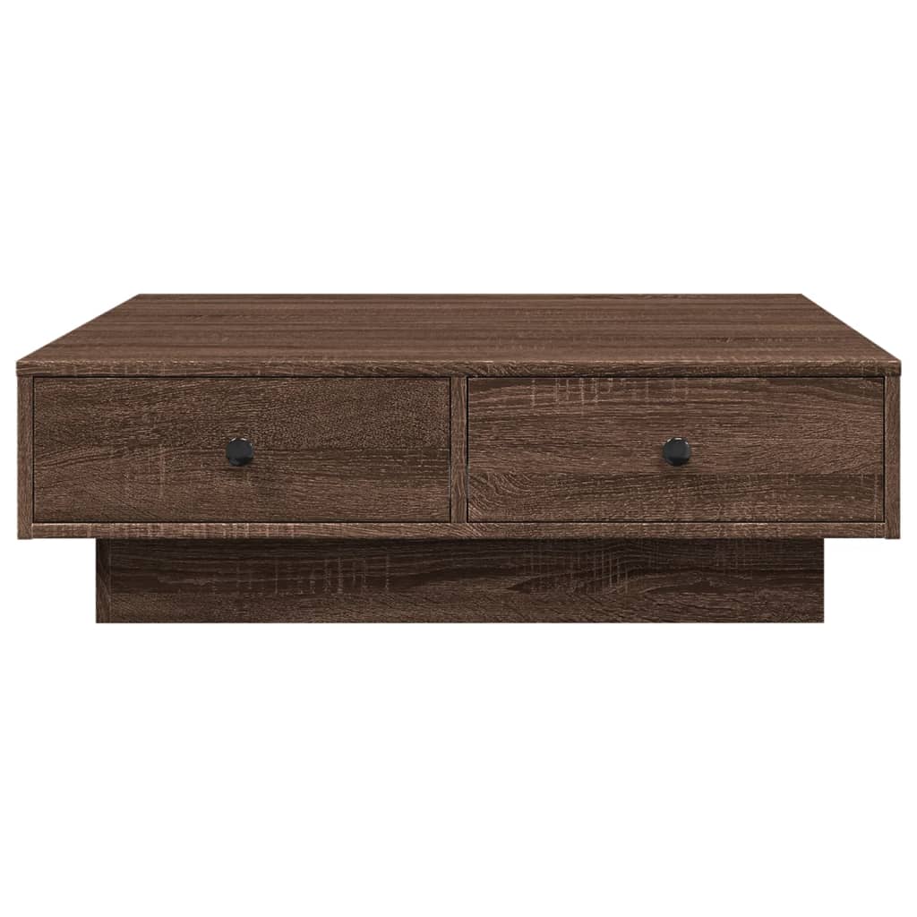 Salontafel 90x90x28 cm bewerkt hout bruin eikenkleur is nu te koop bij PeponiXL, paradijselijk wonen!