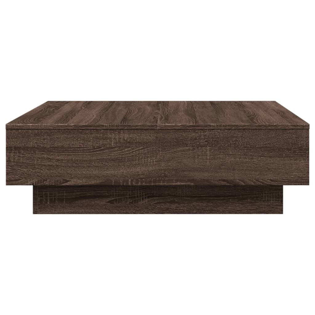 Salontafel 90x90x28 cm bewerkt hout bruin eikenkleur is nu te koop bij PeponiXL, paradijselijk wonen!