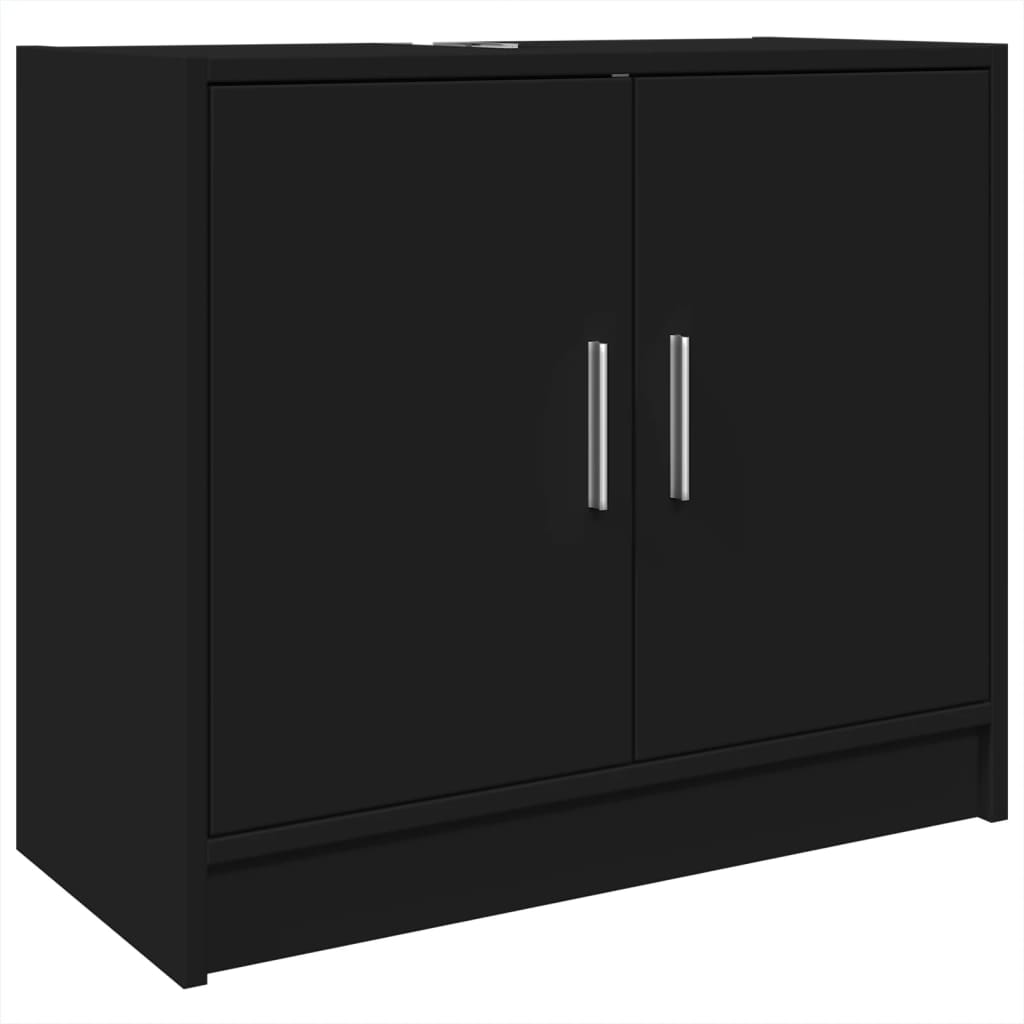 Wastafelkast 63x29x55 cm bewerkt hout zwart is nu te koop bij PeponiXL, paradijselijk wonen!