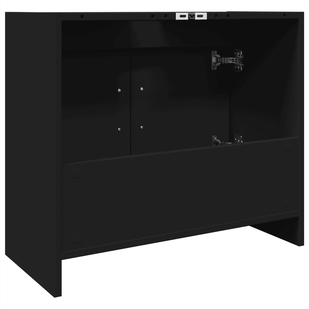 Wastafelkast 63x29x55 cm bewerkt hout zwart is nu te koop bij PeponiXL, paradijselijk wonen!