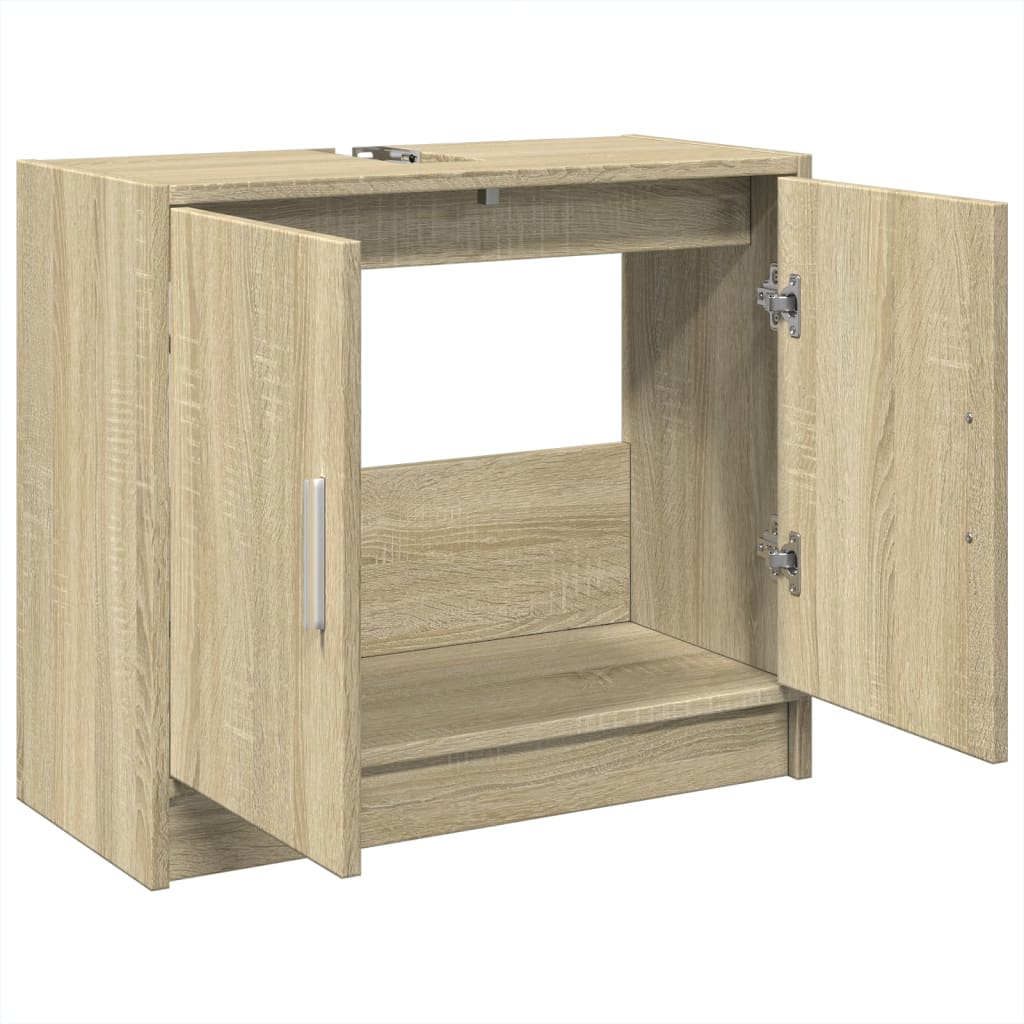 Wastafelkast 63x29x55 cm bewerkt hout sonoma eikenkleurig is nu te koop bij PeponiXL, paradijselijk wonen!