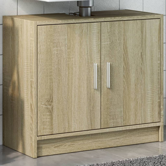 Wastafelkast 63x29x55 cm bewerkt hout sonoma eikenkleurig is nu te koop bij PeponiXL, paradijselijk wonen!