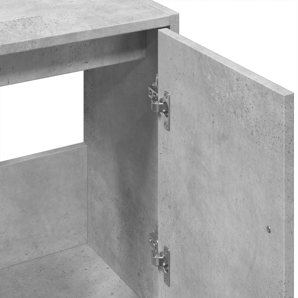 Wastafelkast 63x29x55 cm bewerkt hout betongrijs is nu te koop bij PeponiXL, paradijselijk wonen!