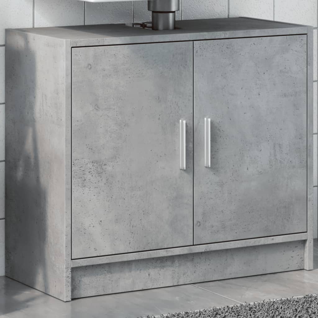 Wastafelkast 63x29x55 cm bewerkt hout betongrijs is nu te koop bij PeponiXL, paradijselijk wonen!