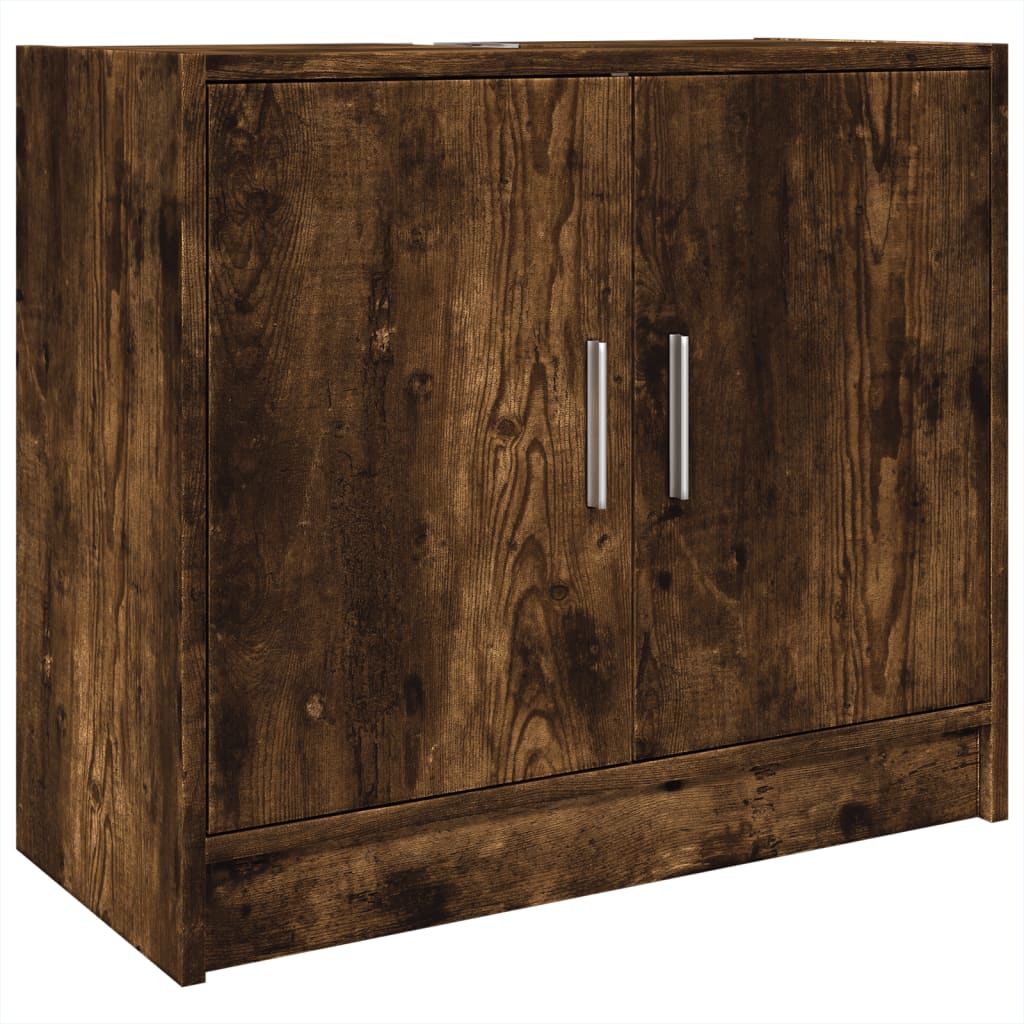 Wastafelkast 63x29x55 cm bewerkt hout gerookt eikenkleurig is nu te koop bij PeponiXL, paradijselijk wonen!