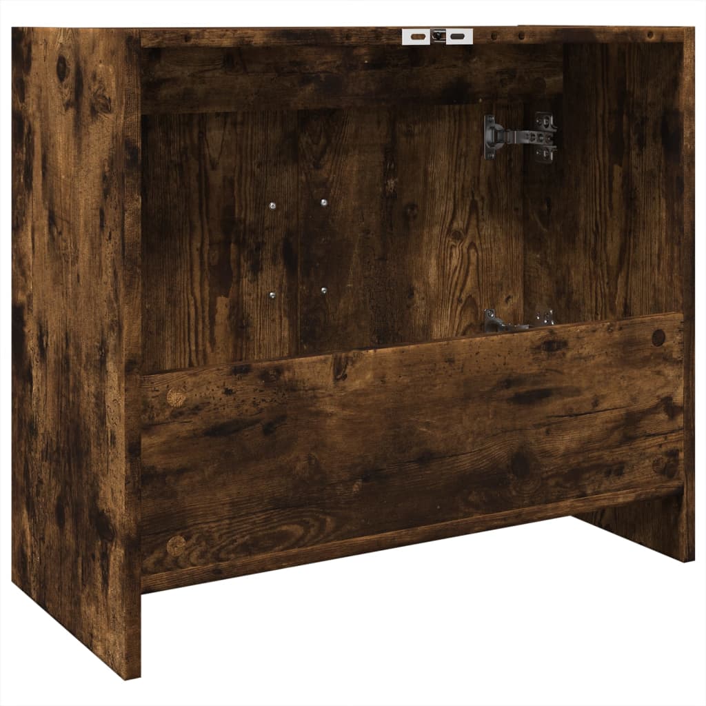 Wastafelkast 63x29x55 cm bewerkt hout gerookt eikenkleurig is nu te koop bij PeponiXL, paradijselijk wonen!
