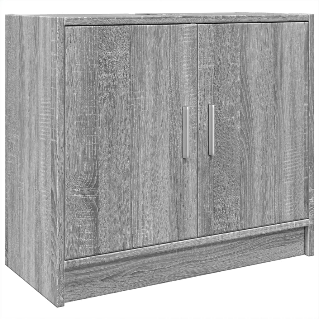 Wastafelkast 63x29x55 cm bewerkt hout grijs sonoma eikenkleurig is nu te koop bij PeponiXL, paradijselijk wonen!