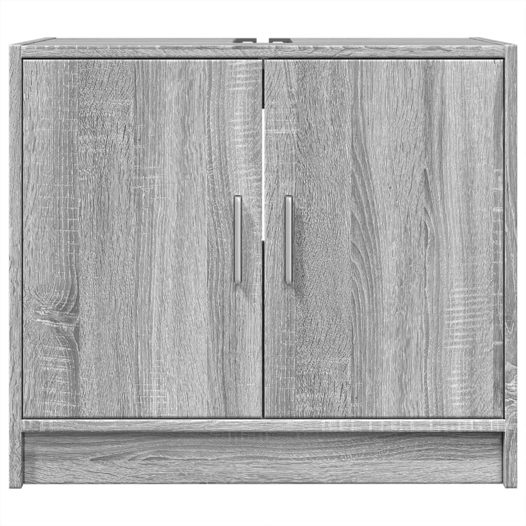 Wastafelkast 63x29x55 cm bewerkt hout grijs sonoma eikenkleurig is nu te koop bij PeponiXL, paradijselijk wonen!