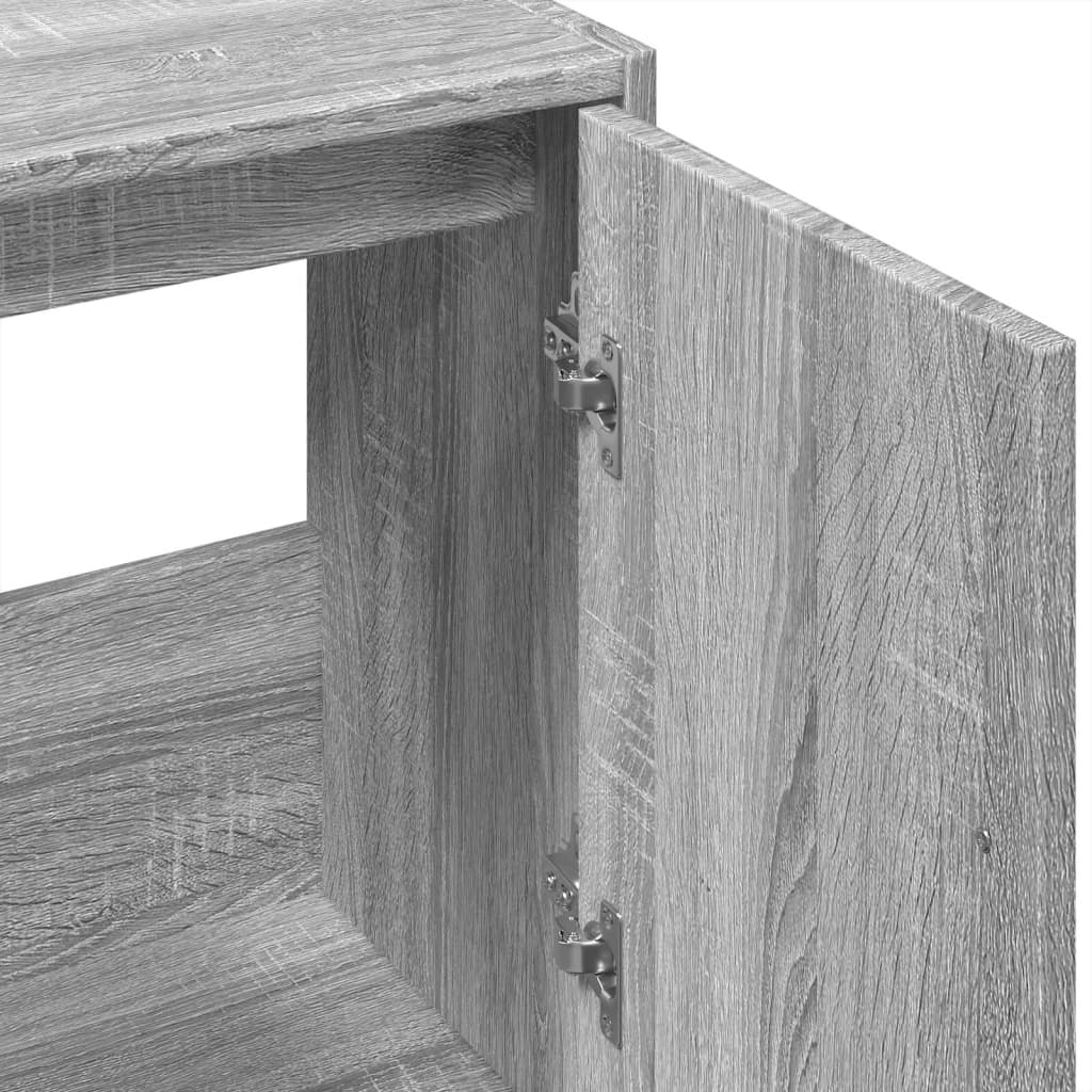Wastafelkast 63x29x55 cm bewerkt hout grijs sonoma eikenkleurig is nu te koop bij PeponiXL, paradijselijk wonen!