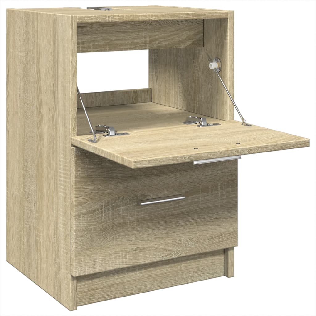 Wastafelkast 40x37x59 cm bewerkt hout sonoma eikenkleurig is nu te koop bij PeponiXL, paradijselijk wonen!