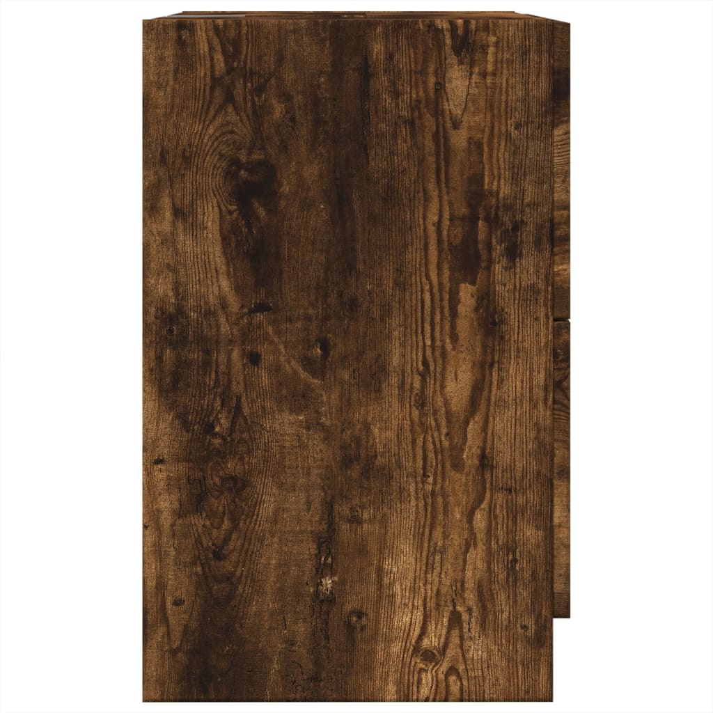 Wastafelkast 40x37x59 cm bewerkt hout gerookt eikenkleurig is nu te koop bij PeponiXL, paradijselijk wonen!