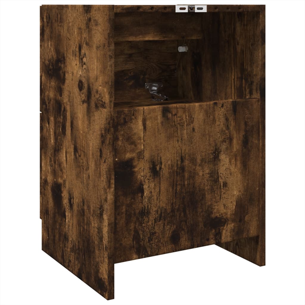 Wastafelkast 40x37x59 cm bewerkt hout gerookt eikenkleurig is nu te koop bij PeponiXL, paradijselijk wonen!