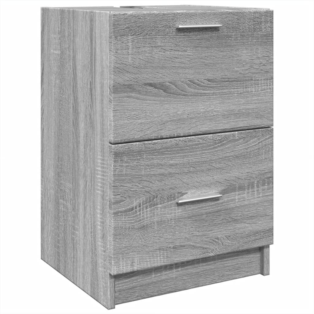 Wastafelkast 40x37x59 cm bewerkt hout grijs sonoma eikenkleurig is nu te koop bij PeponiXL, paradijselijk wonen!