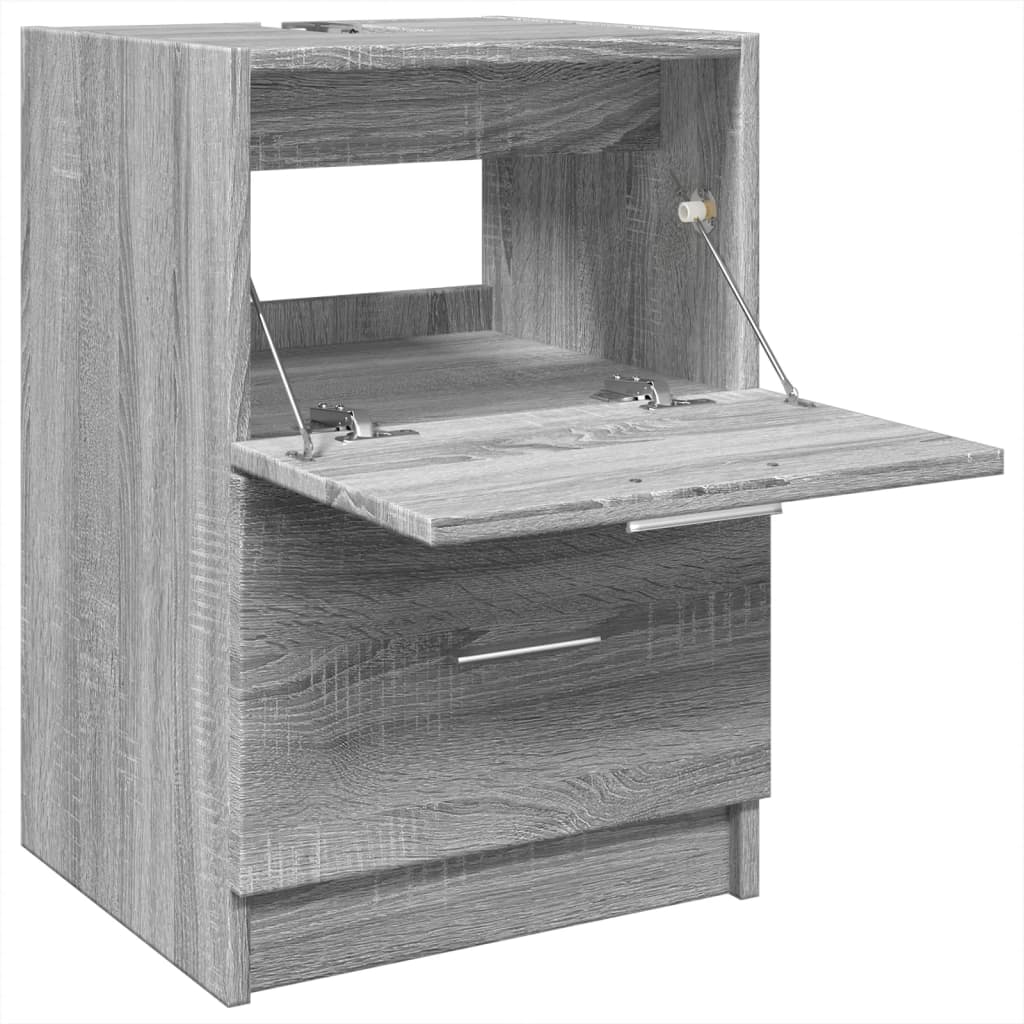 Wastafelkast 40x37x59 cm bewerkt hout grijs sonoma eikenkleurig is nu te koop bij PeponiXL, paradijselijk wonen!