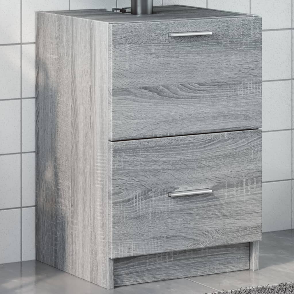 Wastafelkast 40x37x59 cm bewerkt hout grijs sonoma eikenkleurig is nu te koop bij PeponiXL, paradijselijk wonen!