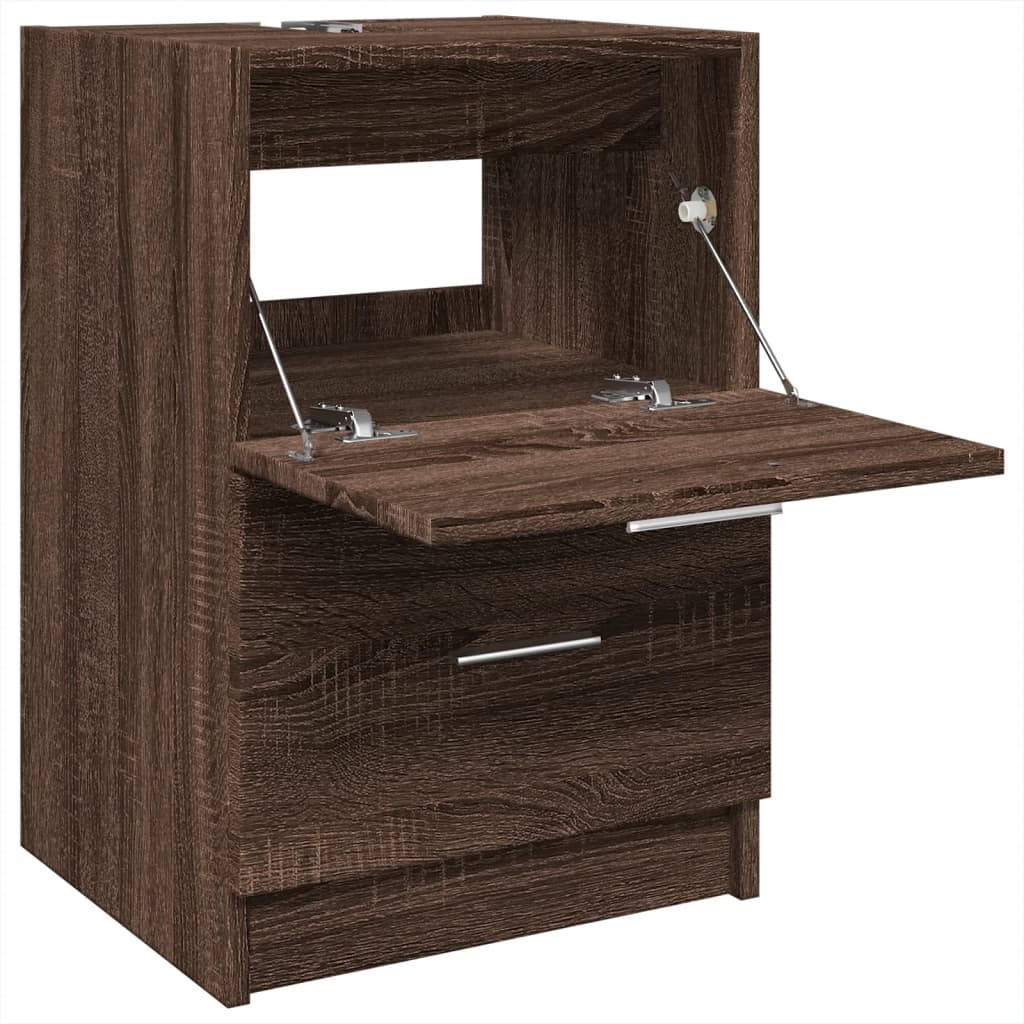 Wastafelkast 40x37x59 cm bewerkt hout bruin eikenkleurig is nu te koop bij PeponiXL, paradijselijk wonen!