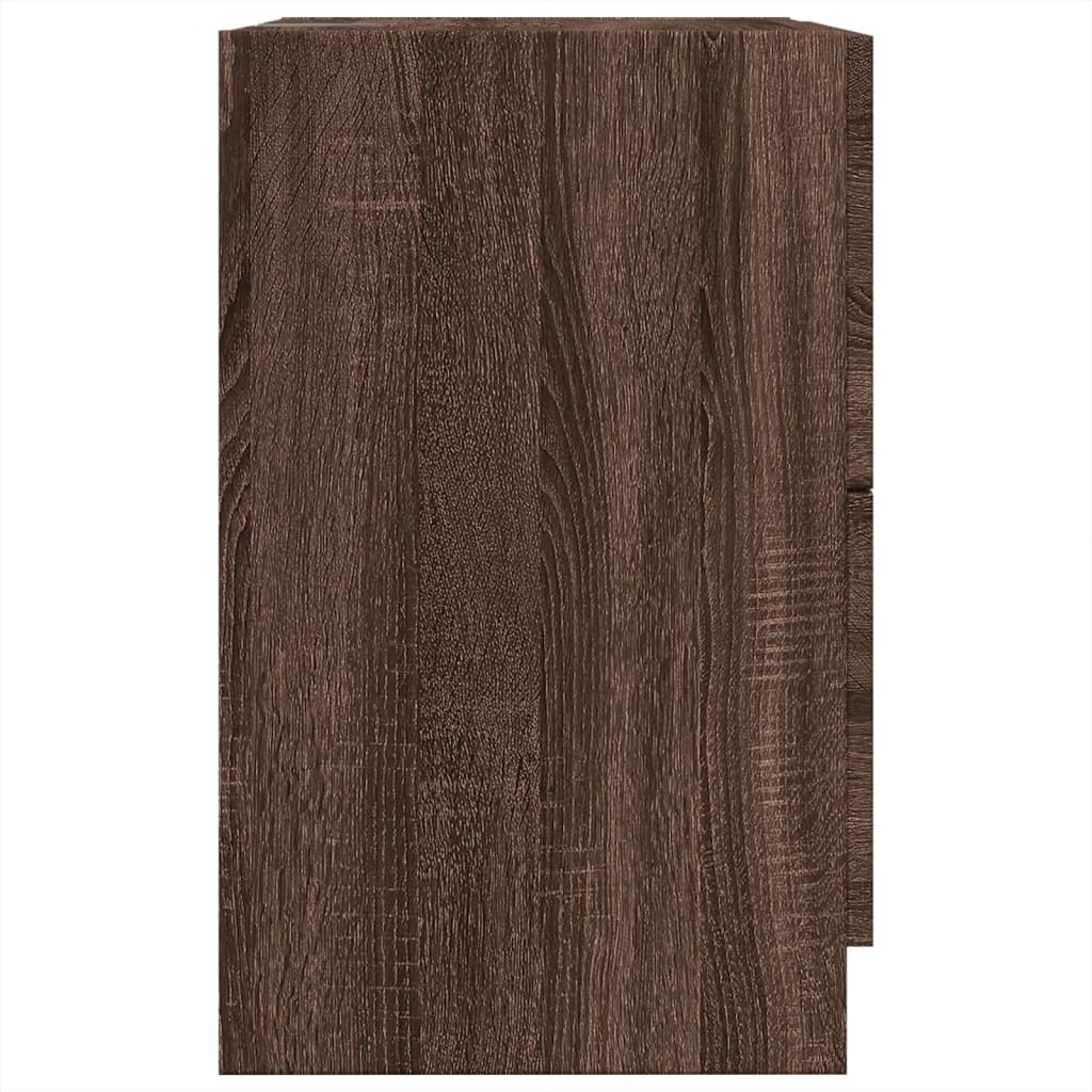 Wastafelkast 40x37x59 cm bewerkt hout bruin eikenkleurig is nu te koop bij PeponiXL, paradijselijk wonen!