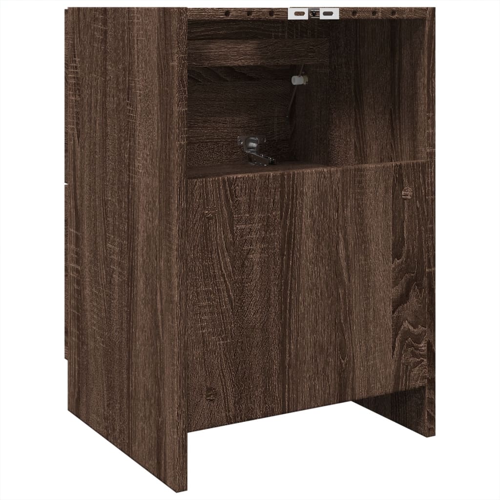 Wastafelkast 40x37x59 cm bewerkt hout bruin eikenkleurig is nu te koop bij PeponiXL, paradijselijk wonen!