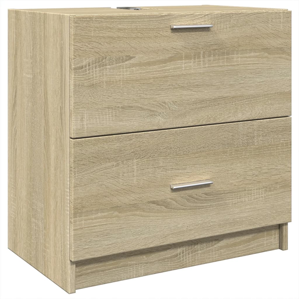 Wastafelkast 59x37x59 cm bewerkt hout sonoma eikenkleurig is nu te koop bij PeponiXL, paradijselijk wonen!