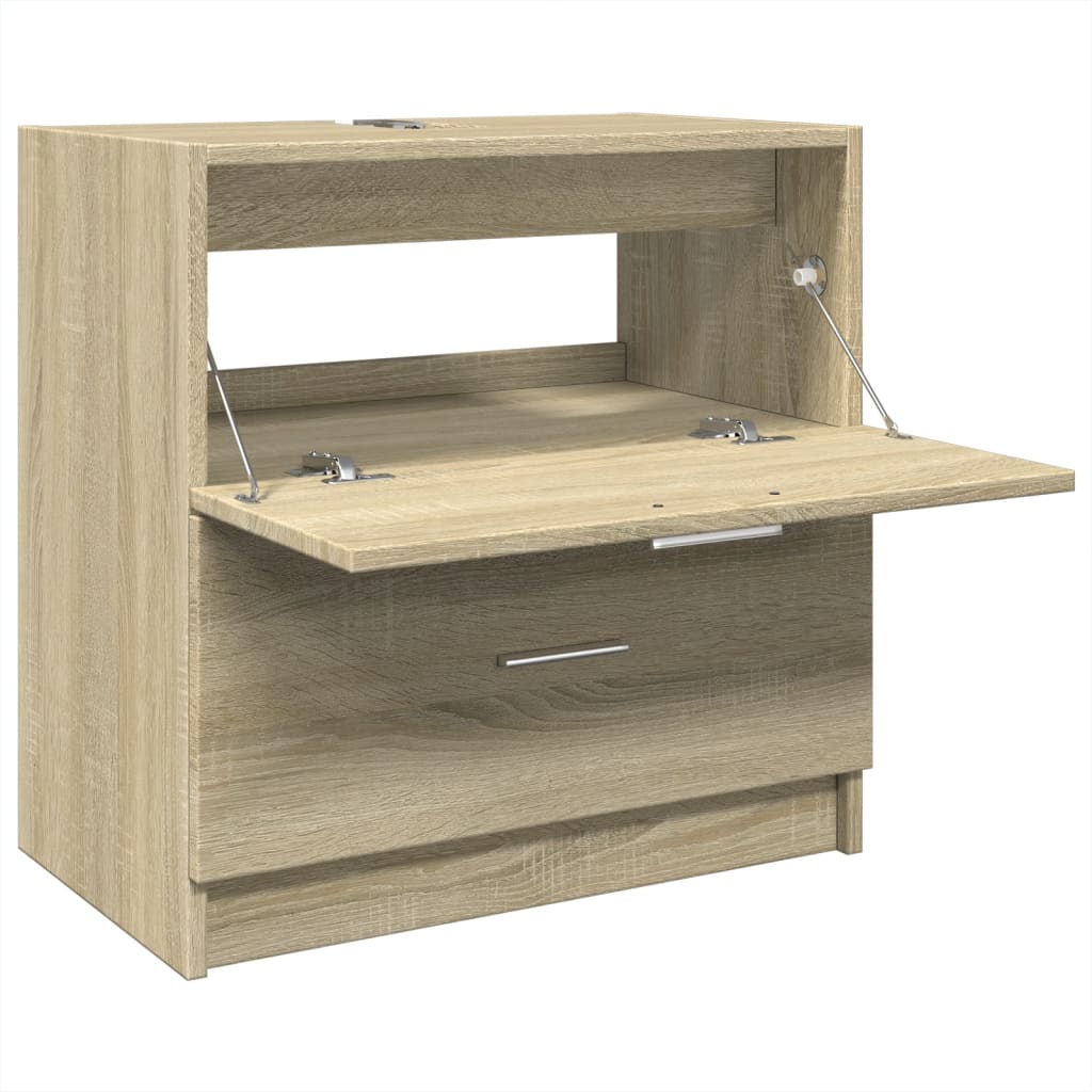 Wastafelkast 59x37x59 cm bewerkt hout sonoma eikenkleurig is nu te koop bij PeponiXL, paradijselijk wonen!
