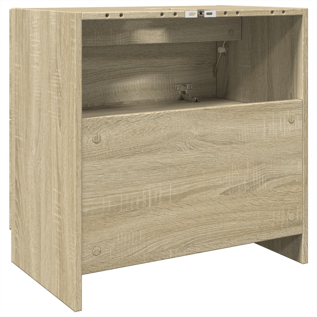 Wastafelkast 59x37x59 cm bewerkt hout sonoma eikenkleurig is nu te koop bij PeponiXL, paradijselijk wonen!