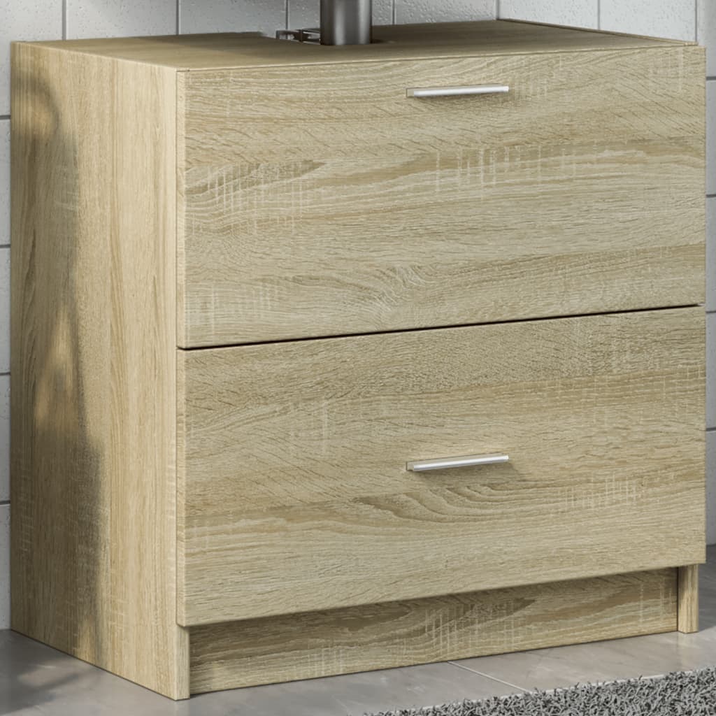 Wastafelkast 59x37x59 cm bewerkt hout sonoma eikenkleurig is nu te koop bij PeponiXL, paradijselijk wonen!