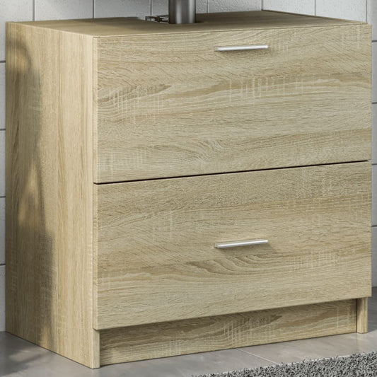 Wastafelkast 59x37x59 cm bewerkt hout sonoma eikenkleurig is nu te koop bij PeponiXL, paradijselijk wonen!