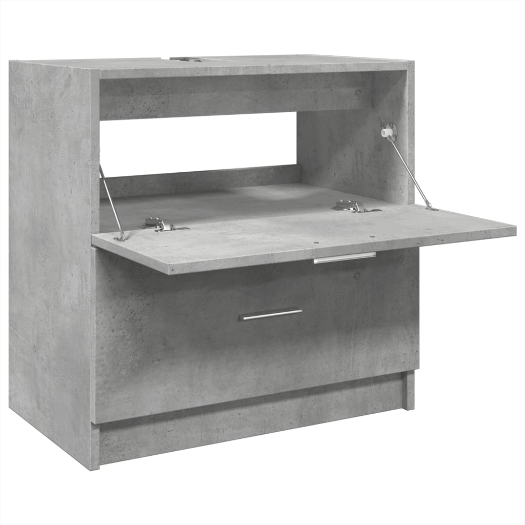 Wastafelkast 59x37x59 cm bewerkt hout betongrijs is nu te koop bij PeponiXL, paradijselijk wonen!