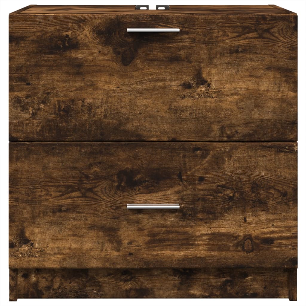 Wastafelkast 59x37x59 cm bewerkt hout gerookt eikenkleurig is nu te koop bij PeponiXL, paradijselijk wonen!