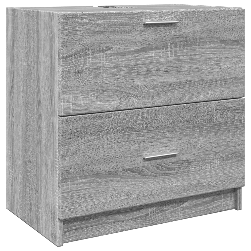 Wastafelkast 59x37x59 cm bewerkt hout grijs sonoma eikenkleurig is nu te koop bij PeponiXL, paradijselijk wonen!