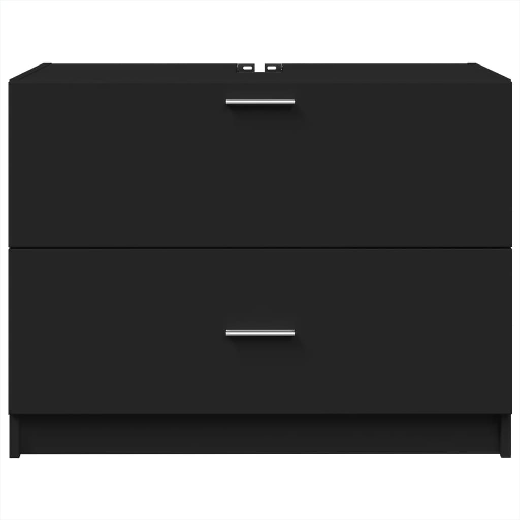 Wastafelkast 78x37x59 cm bewerkt hout zwart is nu te koop bij PeponiXL, paradijselijk wonen!