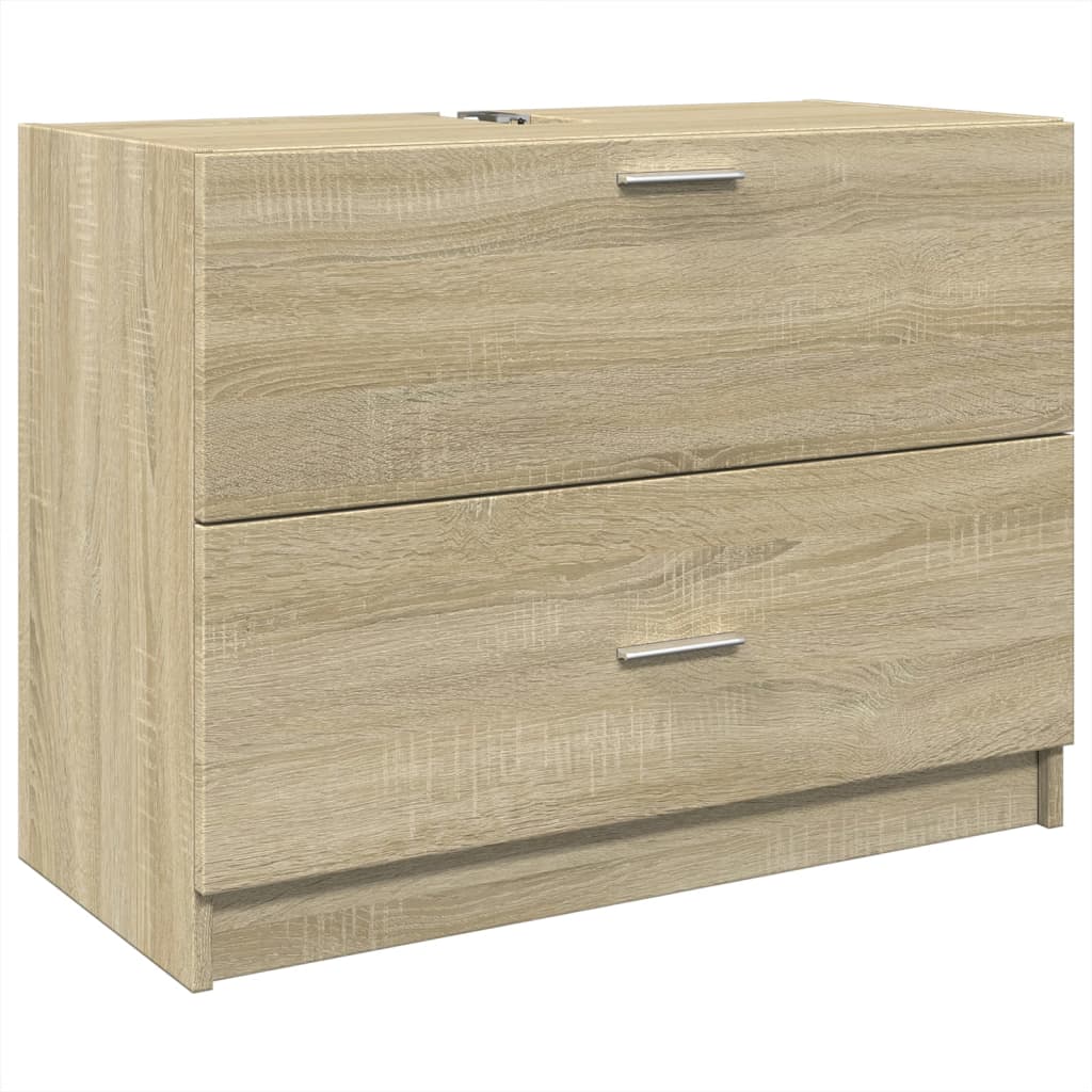 Wastafelkast 78x37x59 cm bewerkt hout sonoma eikenkleurig is nu te koop bij PeponiXL, paradijselijk wonen!