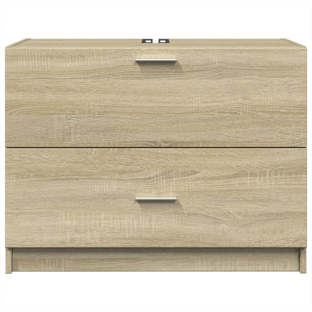 Wastafelkast 78x37x59 cm bewerkt hout sonoma eikenkleurig is nu te koop bij PeponiXL, paradijselijk wonen!