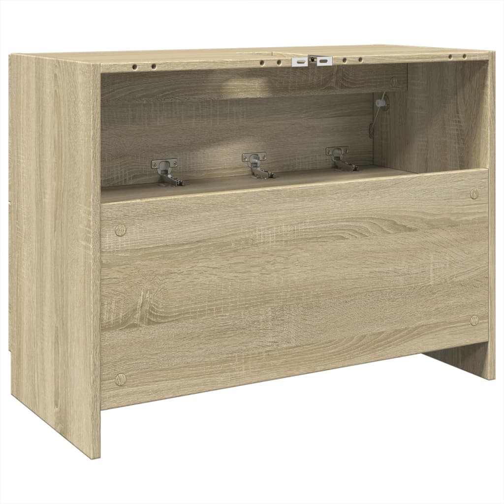 Wastafelkast 78x37x59 cm bewerkt hout sonoma eikenkleurig is nu te koop bij PeponiXL, paradijselijk wonen!