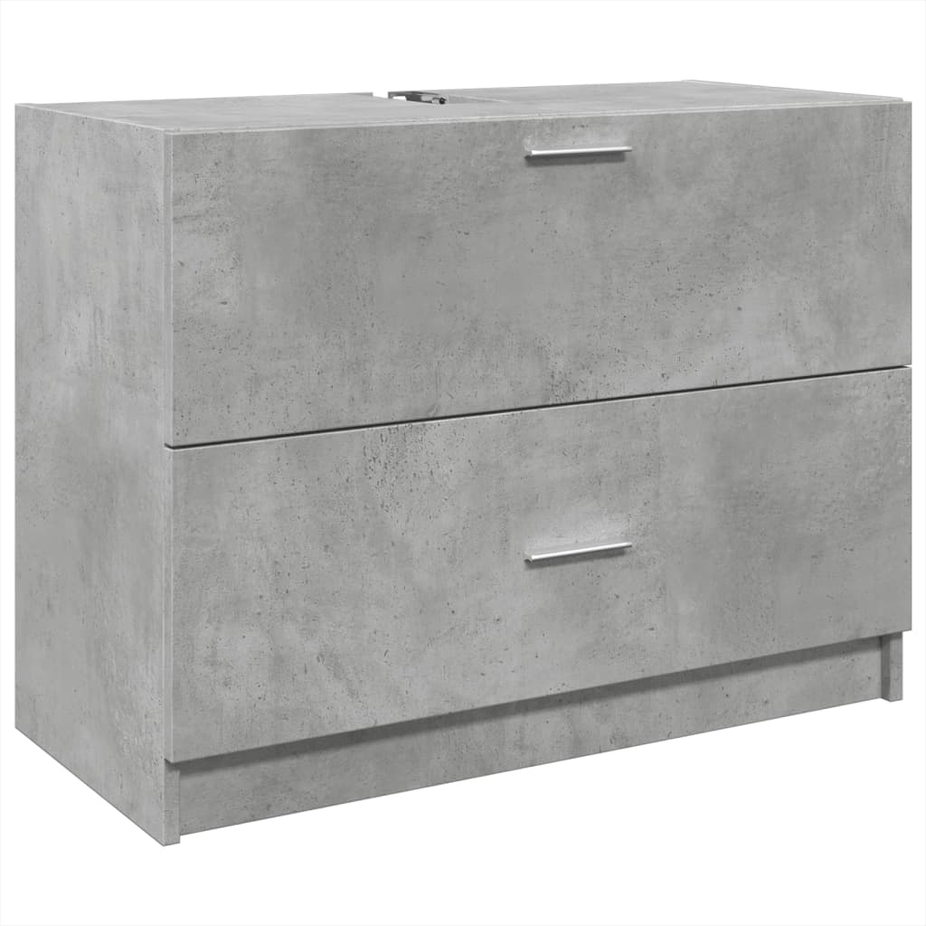 Wastafelkast 78x37x59 cm bewerkt hout betongrijs is nu te koop bij PeponiXL, paradijselijk wonen!