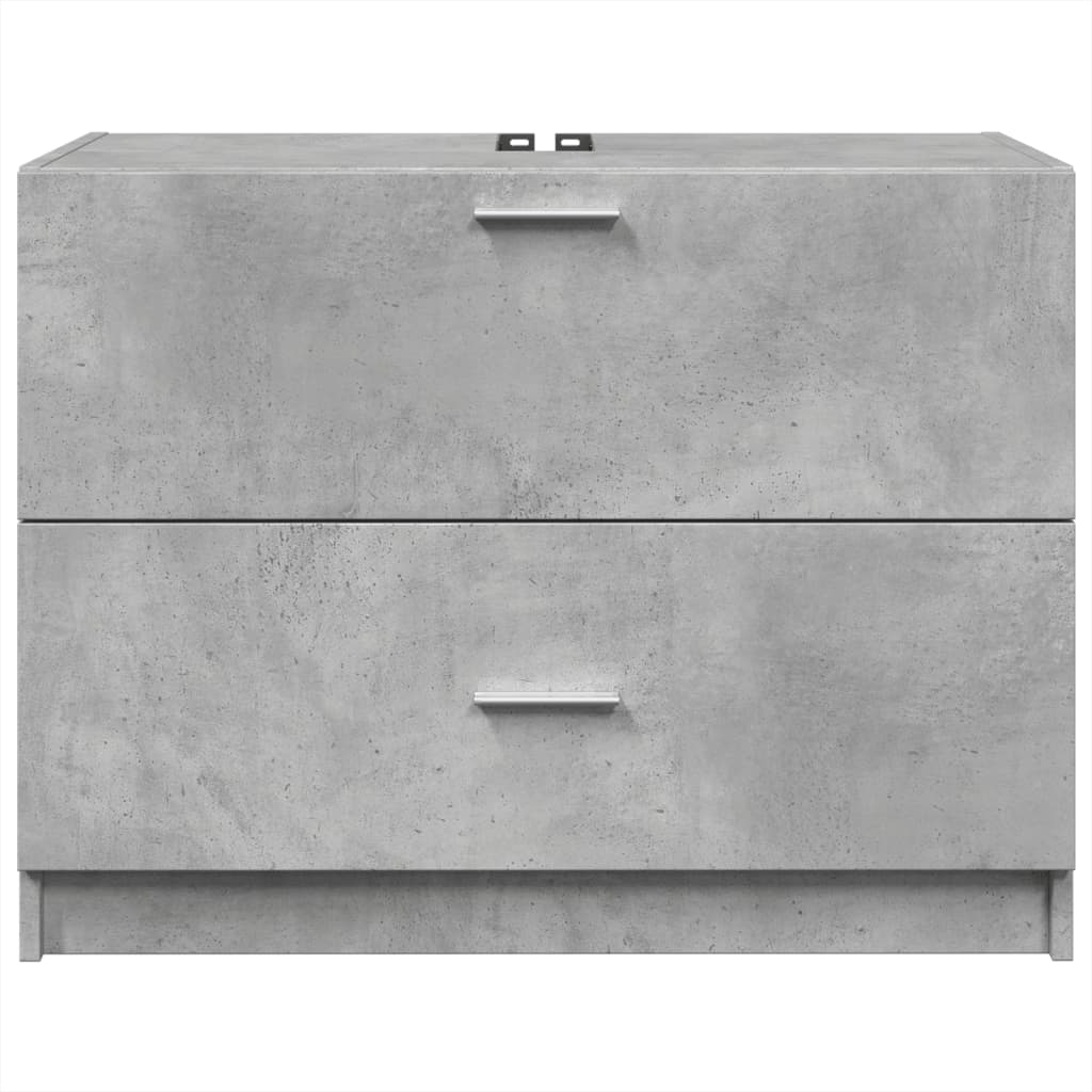 Wastafelkast 78x37x59 cm bewerkt hout betongrijs is nu te koop bij PeponiXL, paradijselijk wonen!