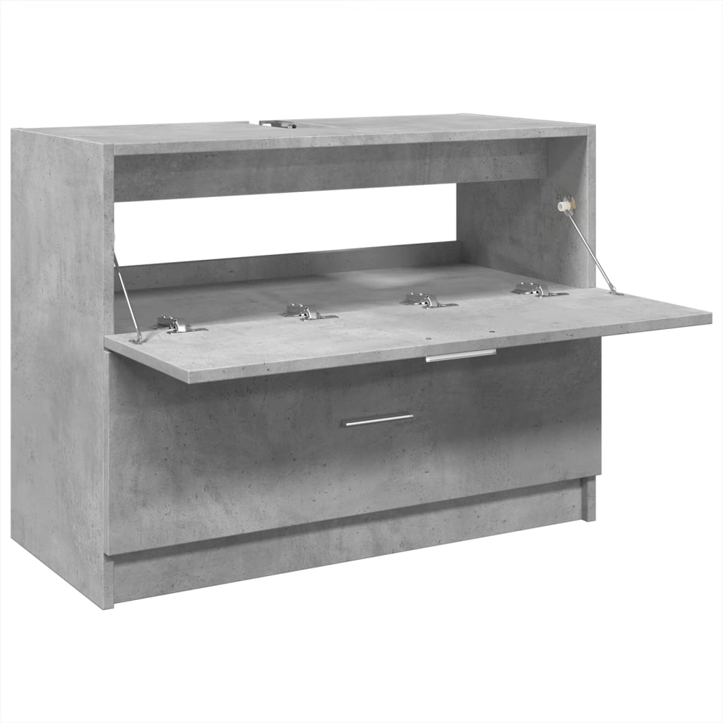 Wastafelkast 78x37x59 cm bewerkt hout betongrijs is nu te koop bij PeponiXL, paradijselijk wonen!