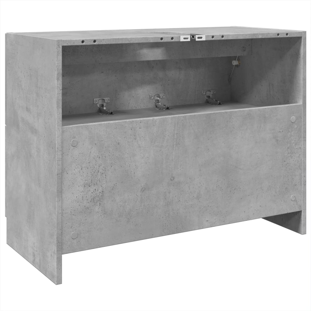 Wastafelkast 78x37x59 cm bewerkt hout betongrijs is nu te koop bij PeponiXL, paradijselijk wonen!