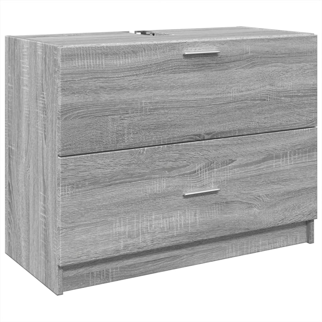 Wastafelkast 78x37x59 cm bewerkt hout grijs sonoma eikenkleurig is nu te koop bij PeponiXL, paradijselijk wonen!