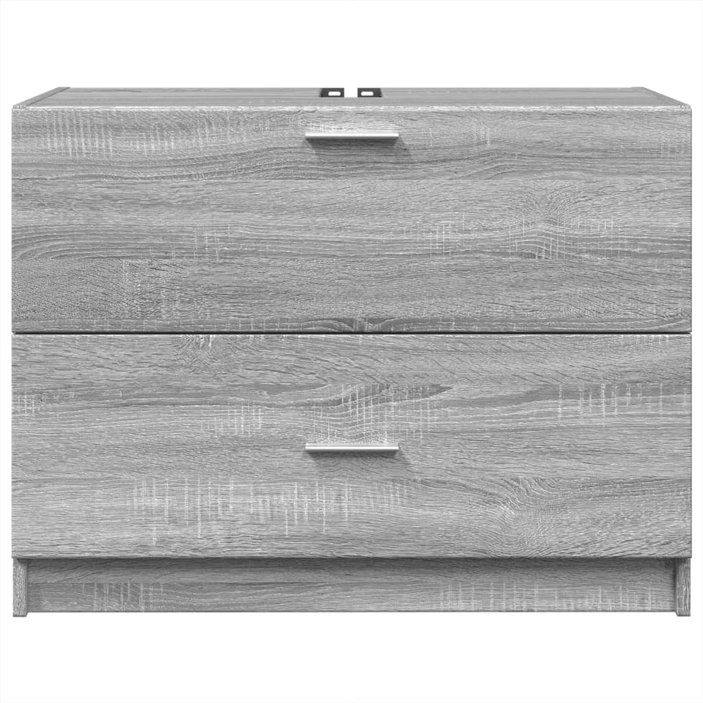 Wastafelkast 78x37x59 cm bewerkt hout grijs sonoma eikenkleurig is nu te koop bij PeponiXL, paradijselijk wonen!