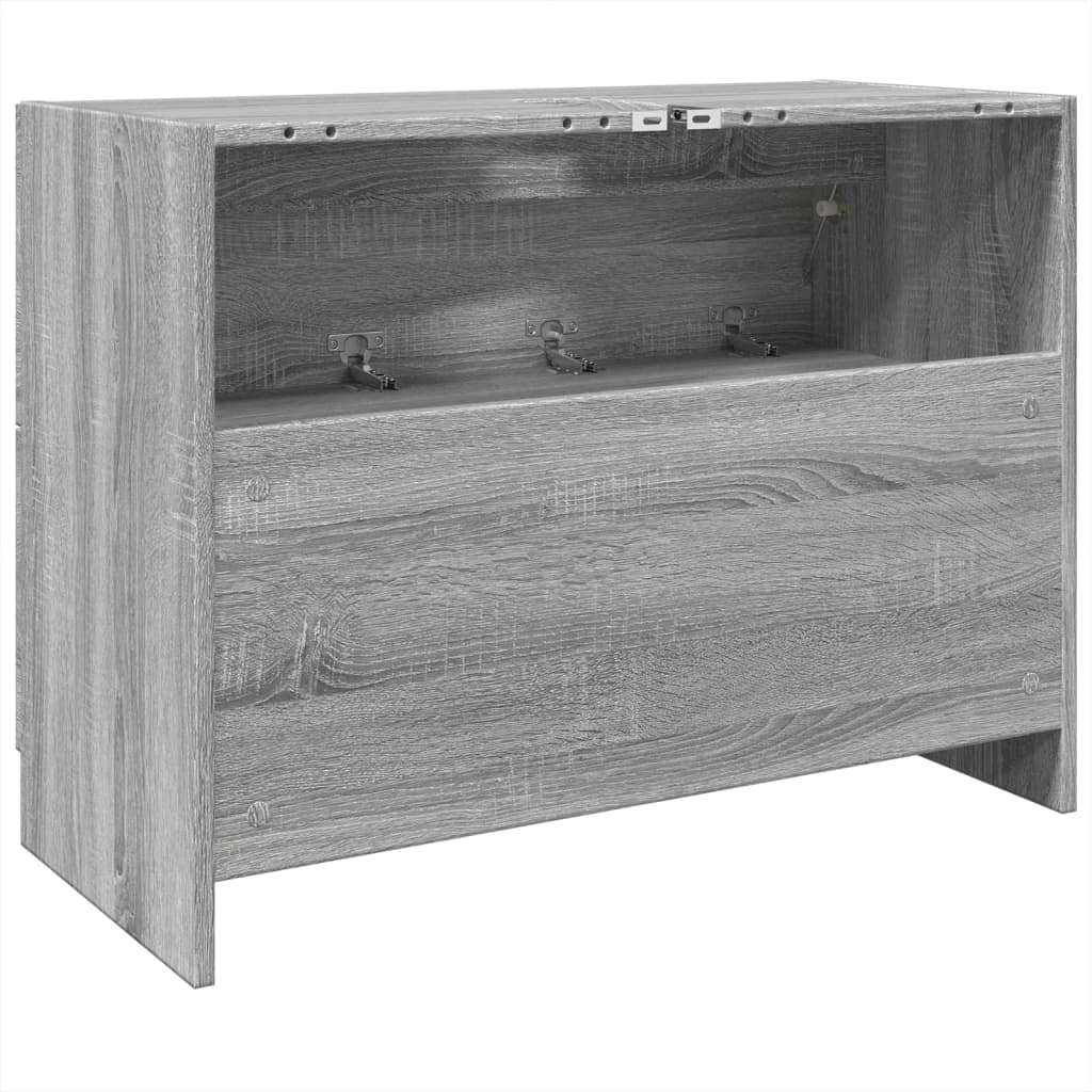 Wastafelkast 78x37x59 cm bewerkt hout grijs sonoma eikenkleurig is nu te koop bij PeponiXL, paradijselijk wonen!