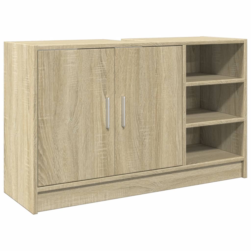 Wastafelkast 90x29x55 cm bewerkt hout sonoma eikenkleurig is nu te koop bij PeponiXL, paradijselijk wonen!