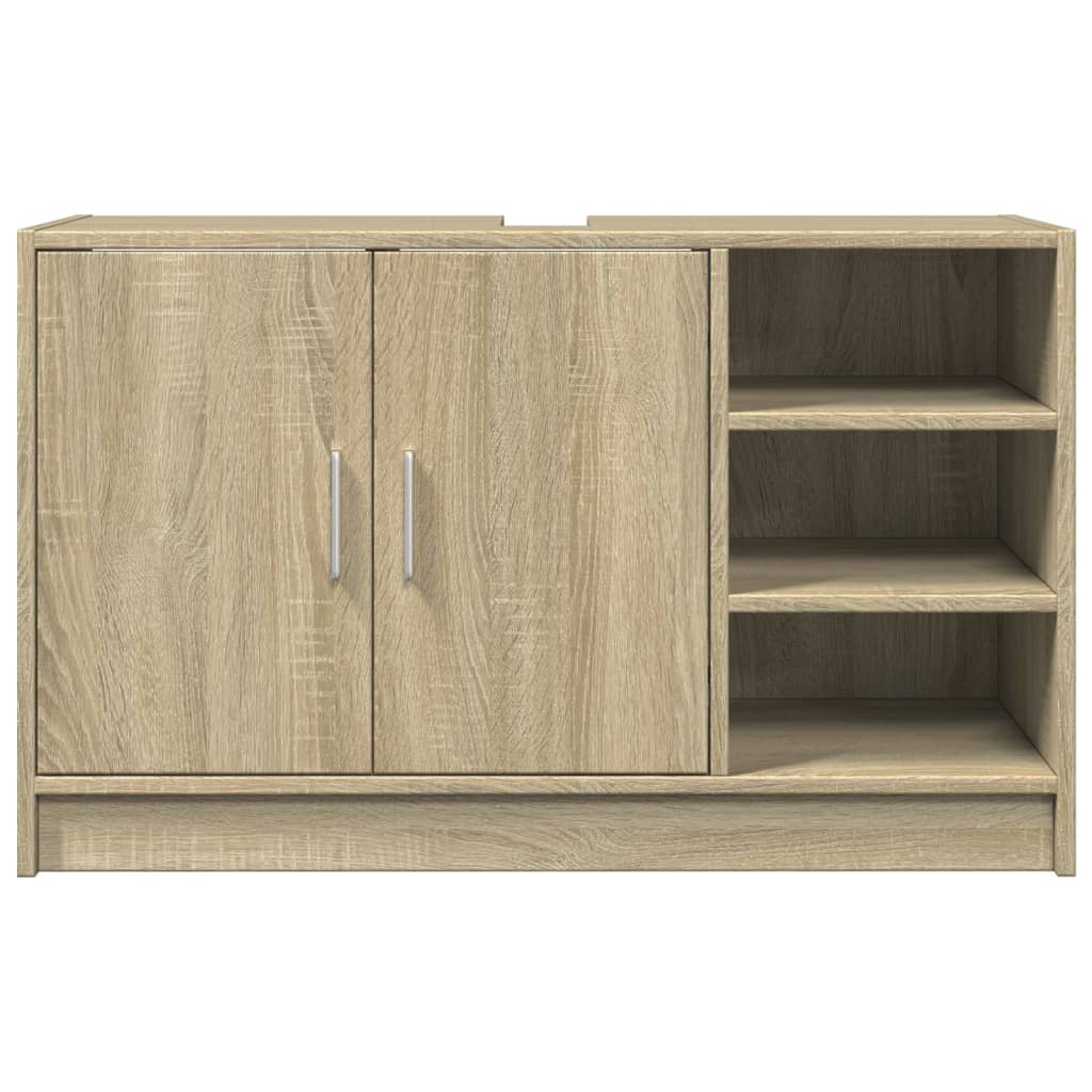 Wastafelkast 90x29x55 cm bewerkt hout sonoma eikenkleurig is nu te koop bij PeponiXL, paradijselijk wonen!