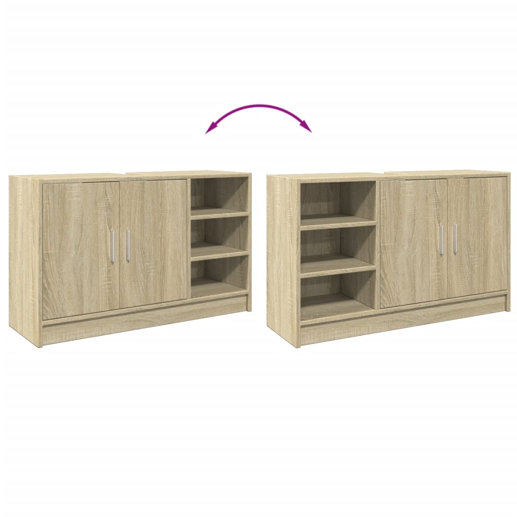 Wastafelkast 90x29x55 cm bewerkt hout sonoma eikenkleurig is nu te koop bij PeponiXL, paradijselijk wonen!